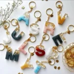 Personalized Alphabet Resin Keychain