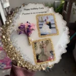 Custom Resin Photo Plaque with Dried Flowers